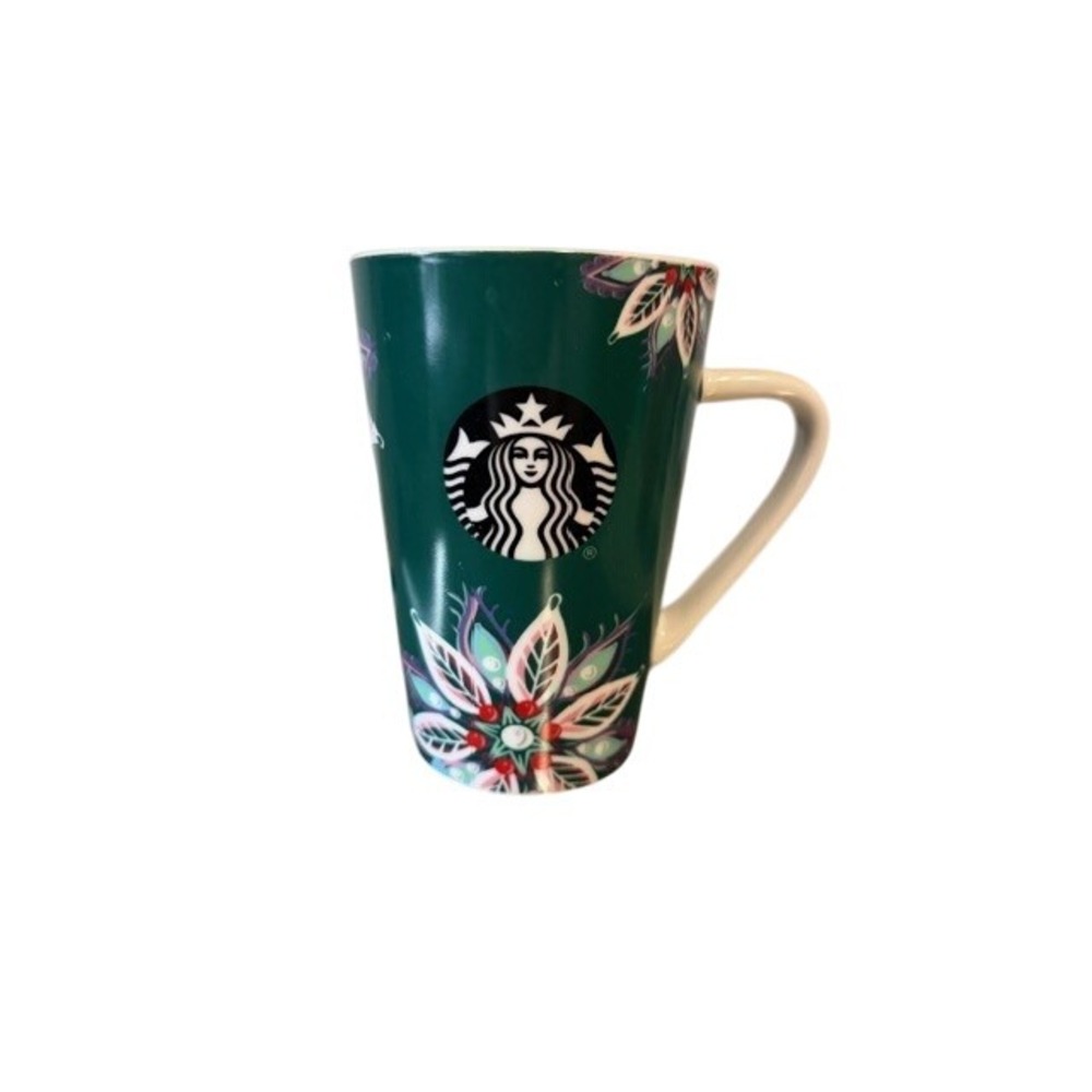 Starbucks 2020 Holiday Christmas Poinsettia Mug Green 12 oz